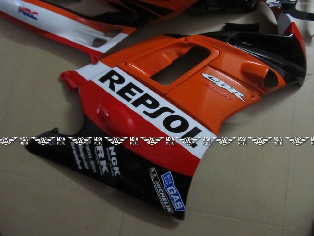 Комплект пластика Honda CBR600F2 1991-1994 ● Repsol Черный Оранжевый глянцевый